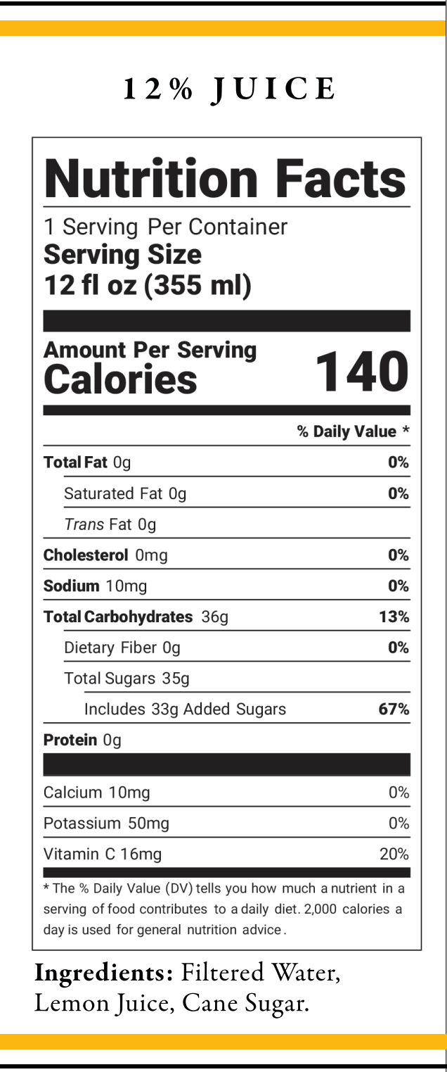 Classic Lemonade 12oz (12 pack)