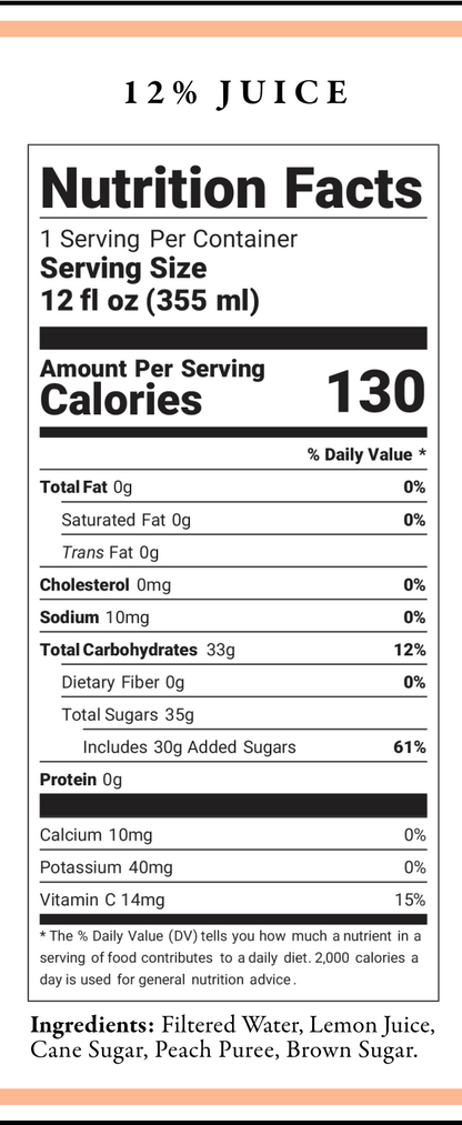 Peach Lemonade 12oz (12 pack)